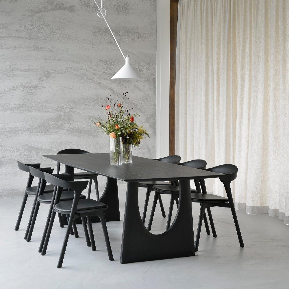 Be Home Geometric Black Oak Dining Table 98"