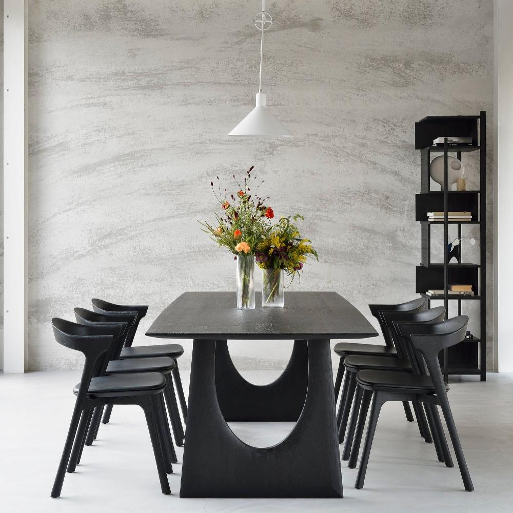 be home Geometric Black Oak Dining Table 98"