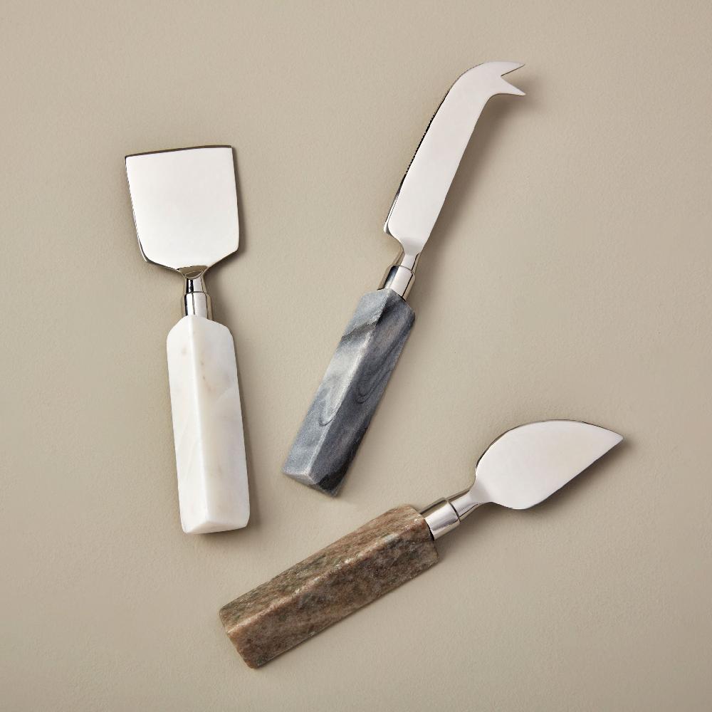 be home Geometric Marble Cheese Knife Set