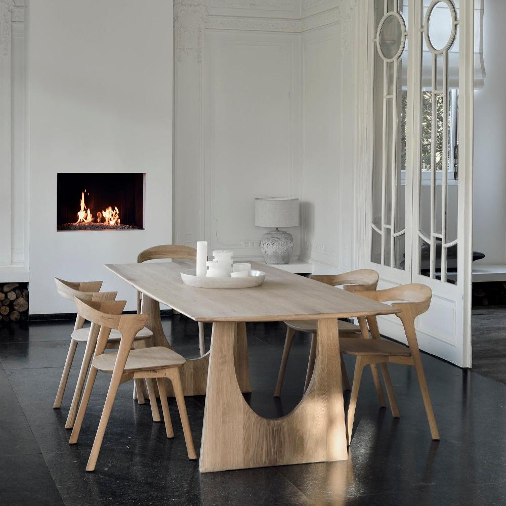 be home Geometric Oak Dining Table 87"