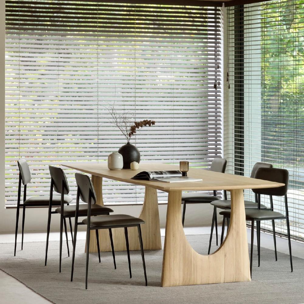 be home Geometric Oak Dining Table 98"