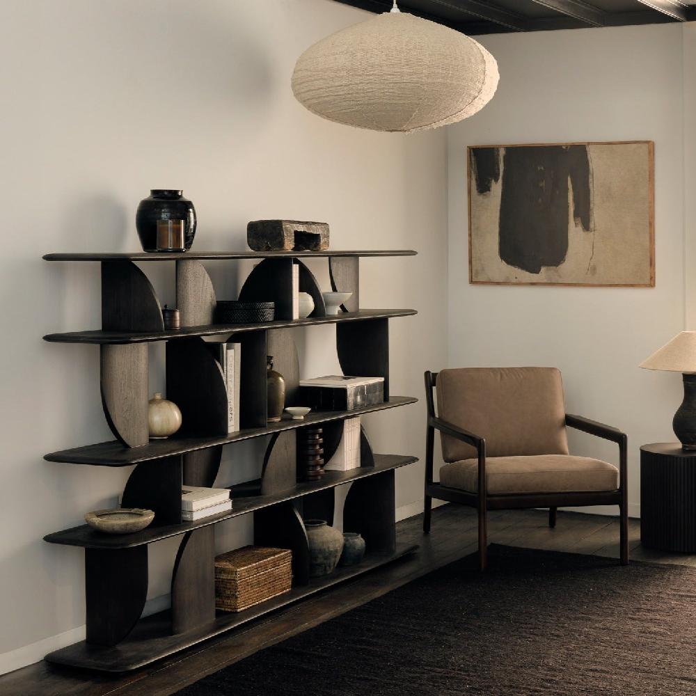 be home Geometric rack - varnished teak - dark