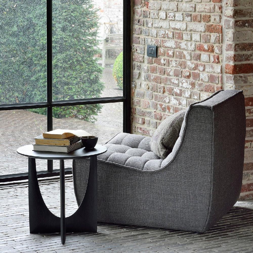 Be Home Geometric Side Table Black Oak