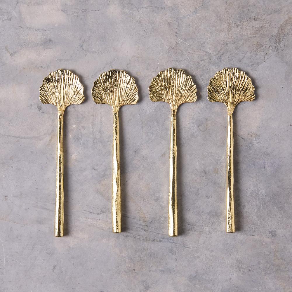 Be Home Gingko Mini Spoons Gold Set Of 4