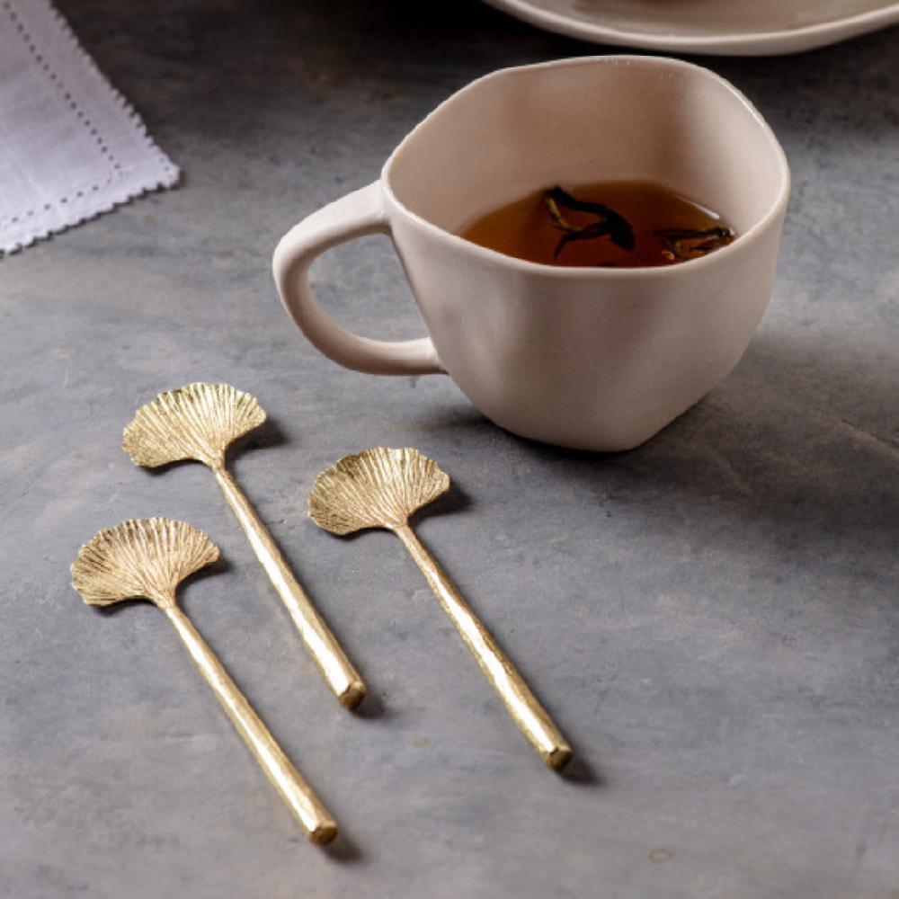Be Home Gingko Mini Spoons Gold Set Of 4