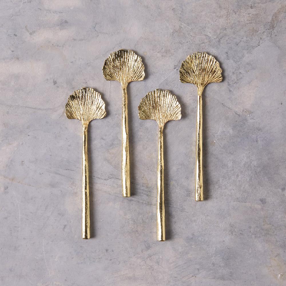 be home Gingko Mini Spoons Gold Set of 4