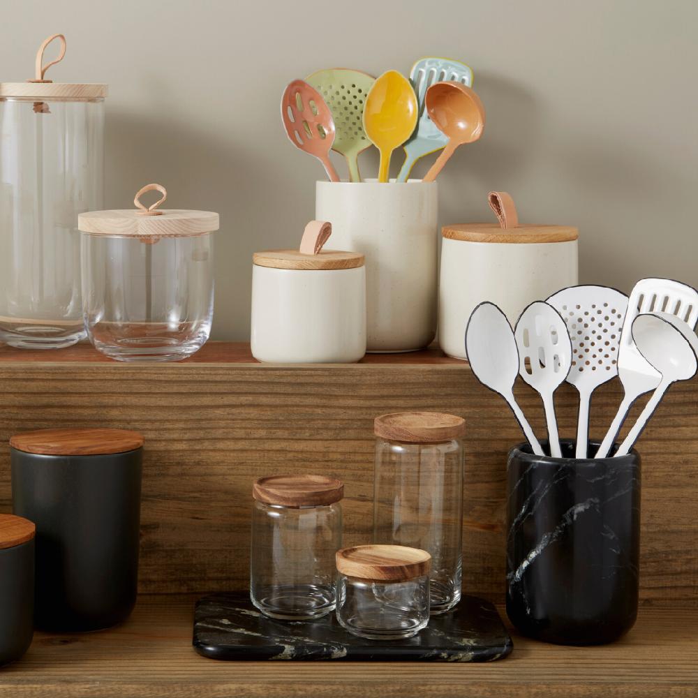 Be Home Glass Container With Acacia Lid Small