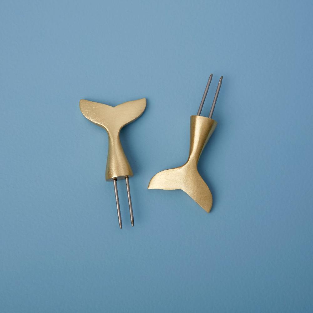 be home Gold Corn Holders Whale