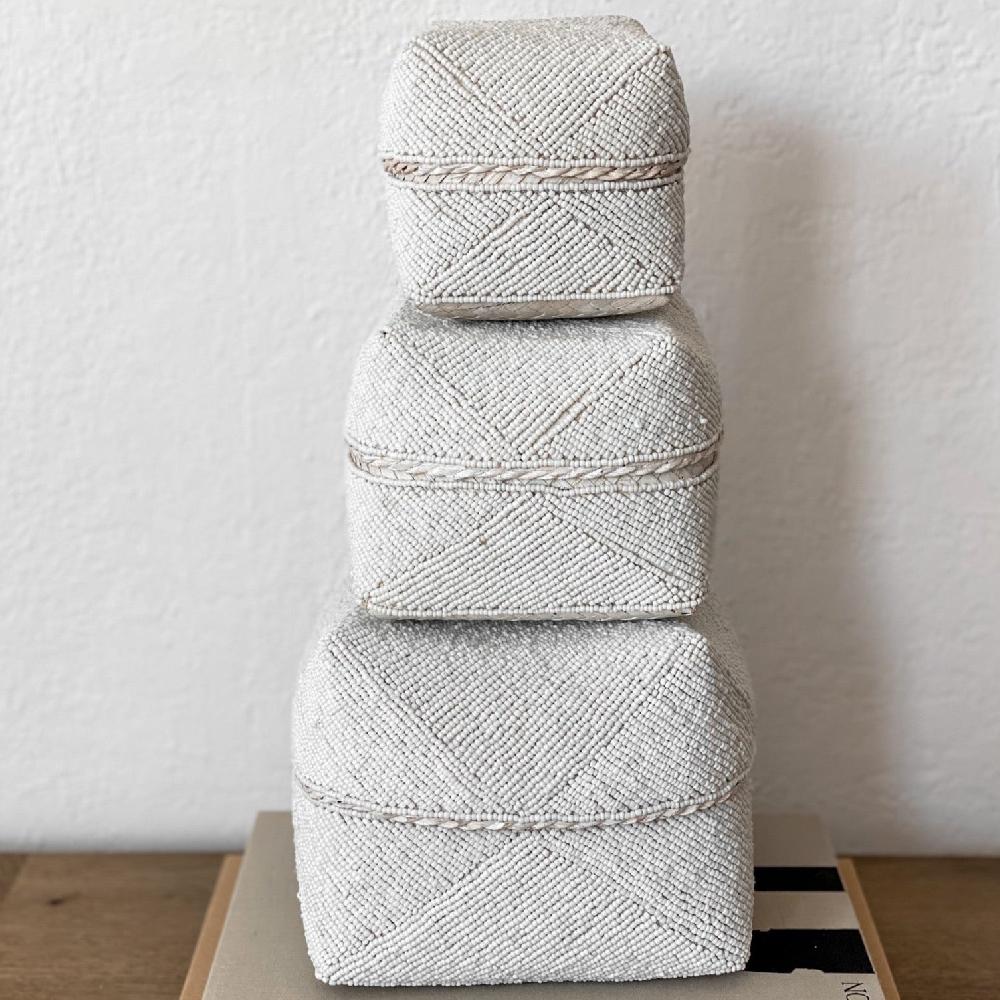 be home Hand Beaded Box Set Of 3