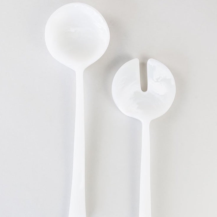 be home Handmade Resin Salad Servers Alabaster