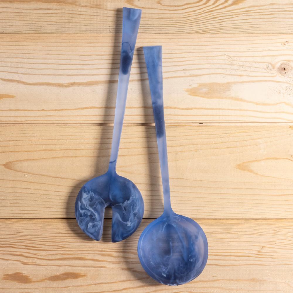 be home Handmade Resin Salad Servers Azul