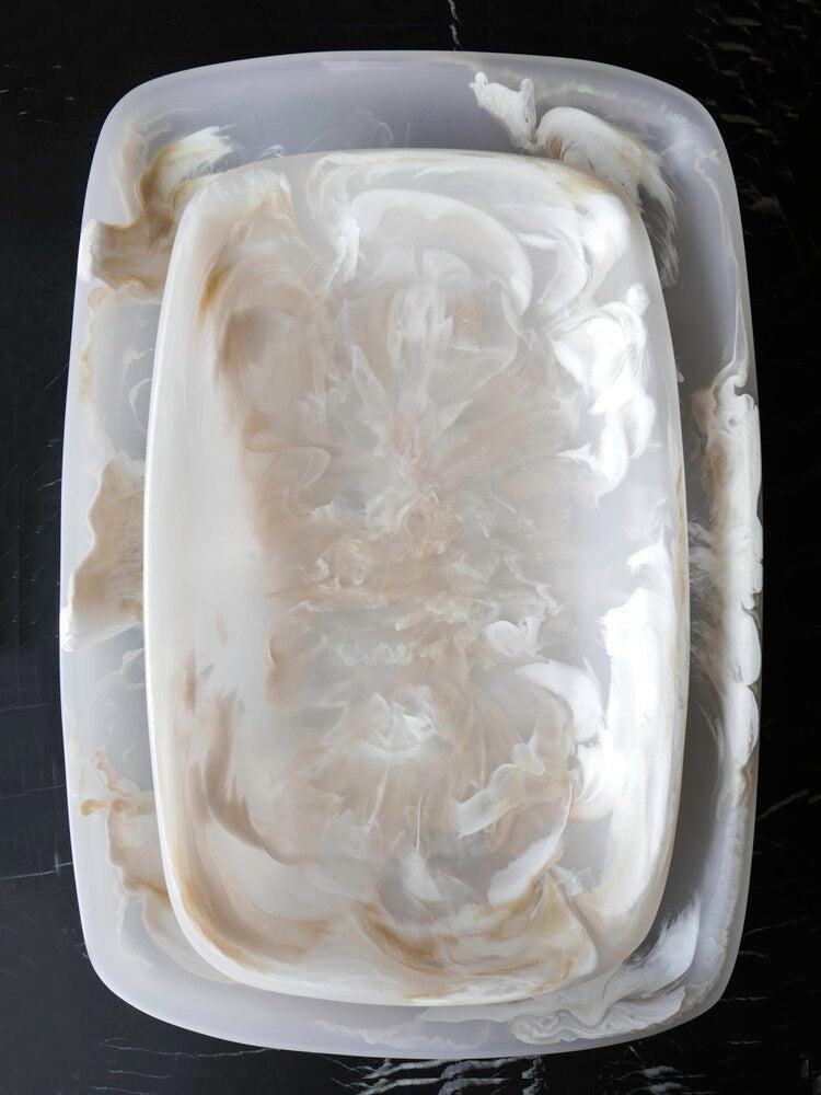 Be Home Handmade Resin Tray Alabaster Large