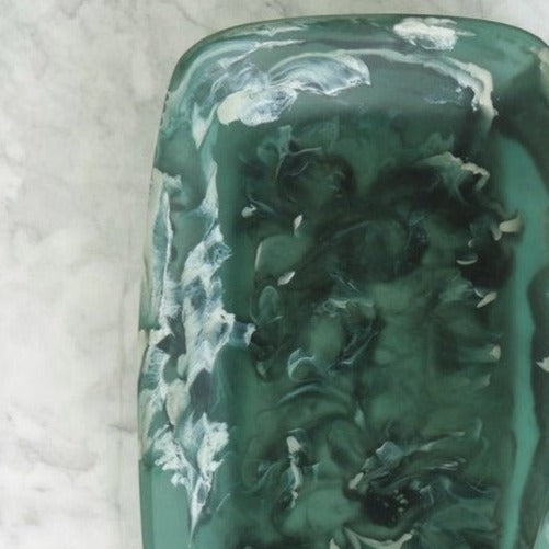 be home Handmade Resin Tray Moss Large
