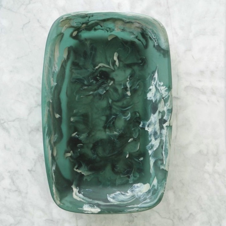 be home Handmade Resin Tray Moss Medium