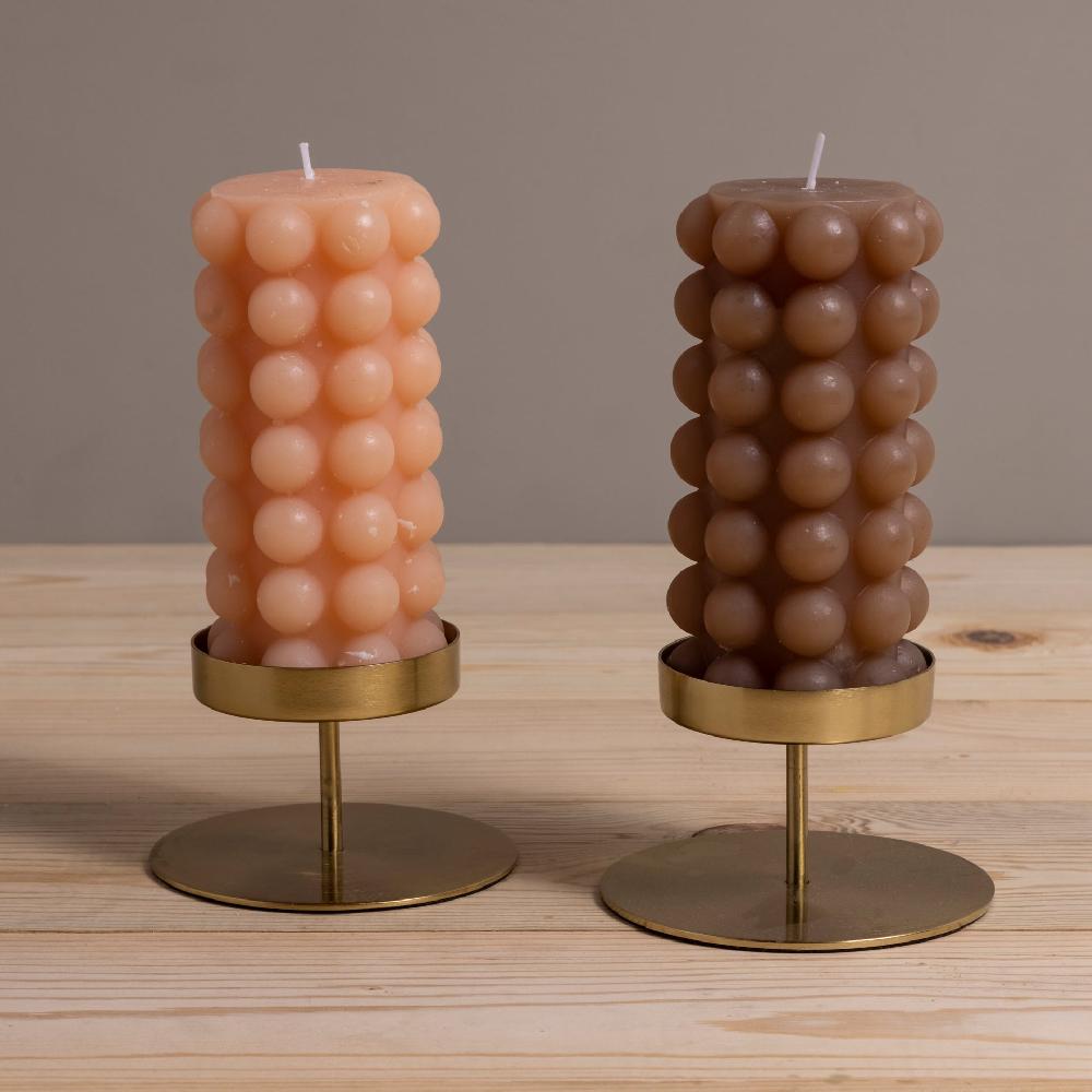 Be Home Hobnail Pillar Candle Cappuccino