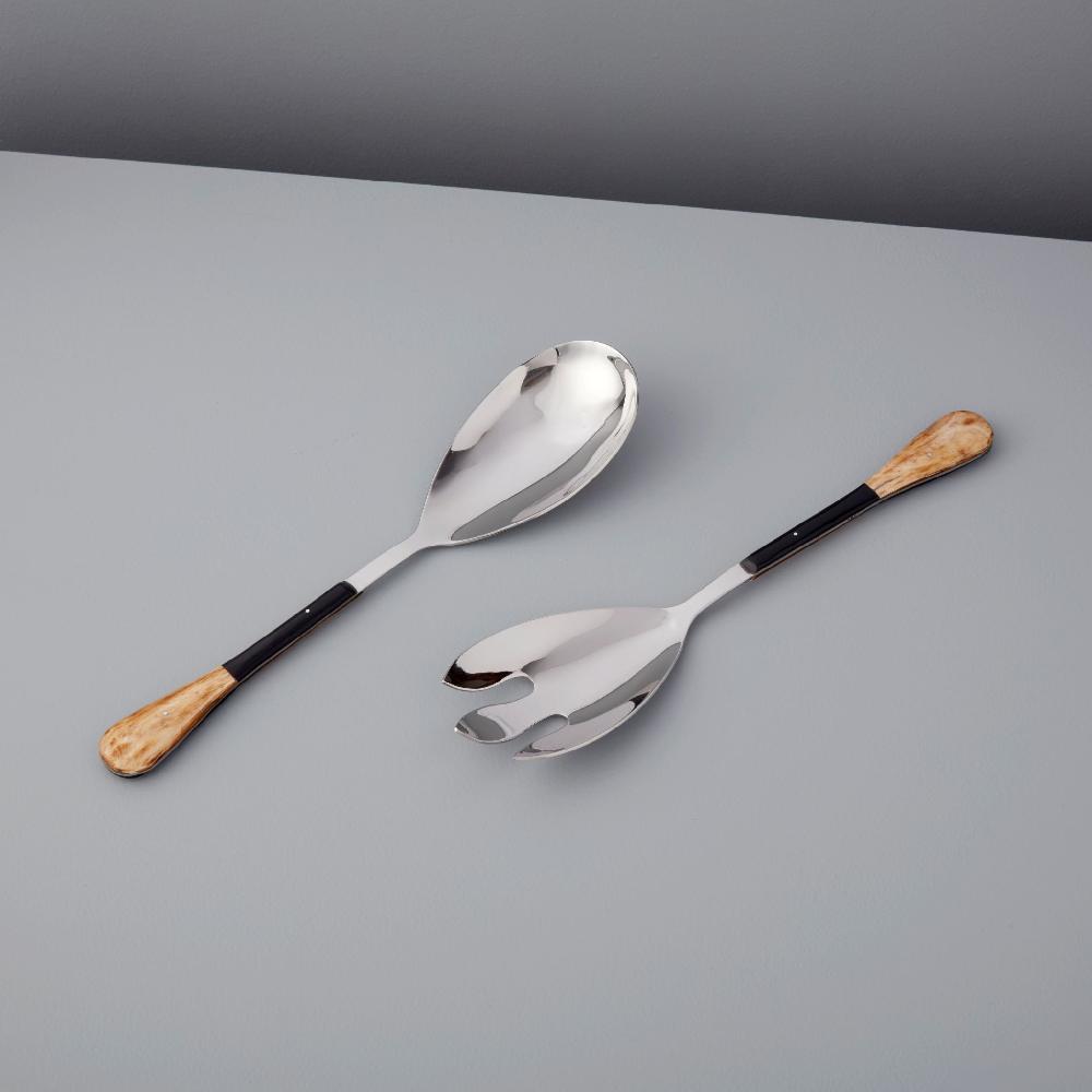 be home Horn Panelled Stainless Serving Set