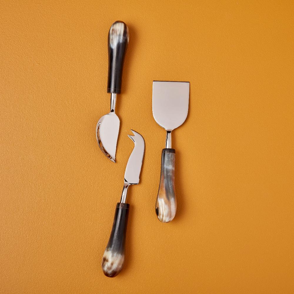 be home Horn & Stainless Cheese Knife Set of 3