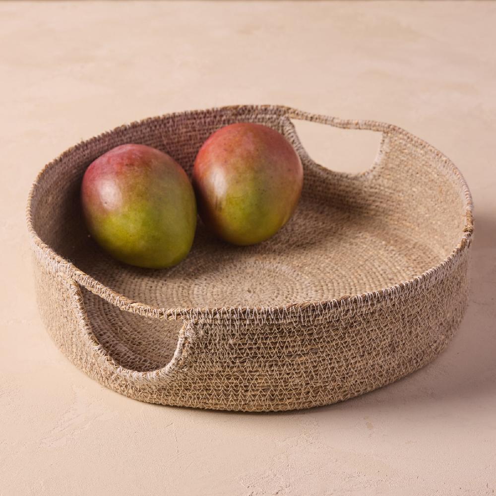 be home Hydra Woven Seagrass Tray Grey be home Hydra Woven Seagrass Tray Grey