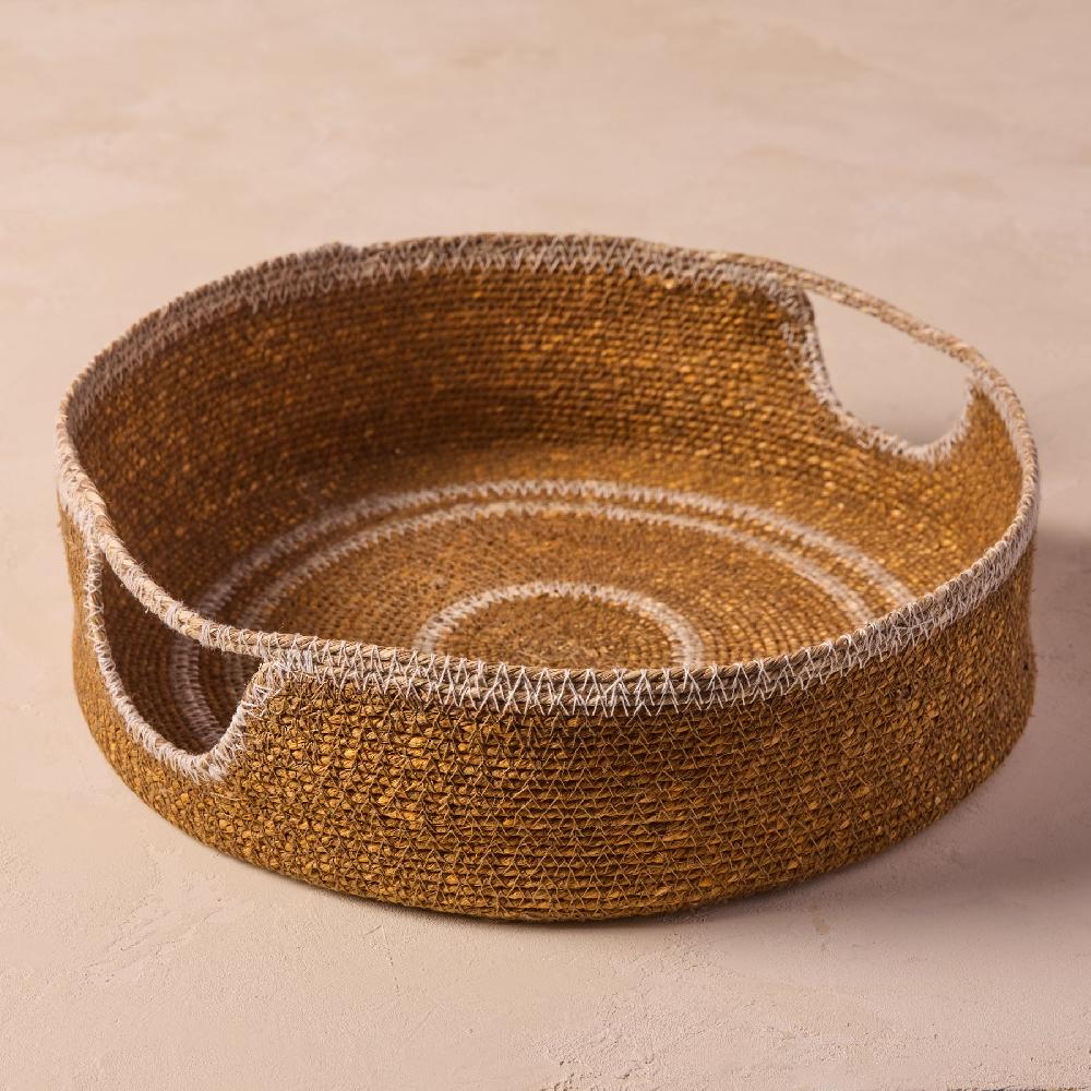 be home Hydra Woven Seagrass Tray Marigold be home Hydra Woven Seagrass Tray Marigold