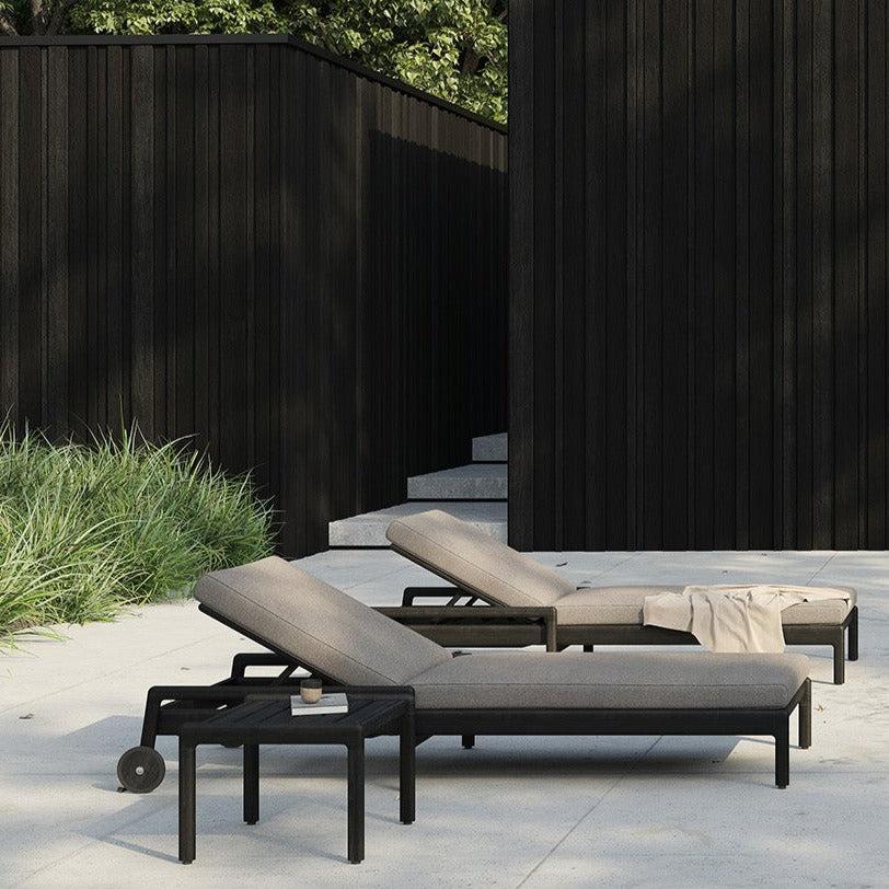 be home Jack Solid Black Teak Outdoor Side Table