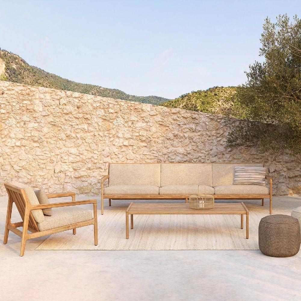 be home Jack Solid Teak Outdoor Coffee Table 59.5"