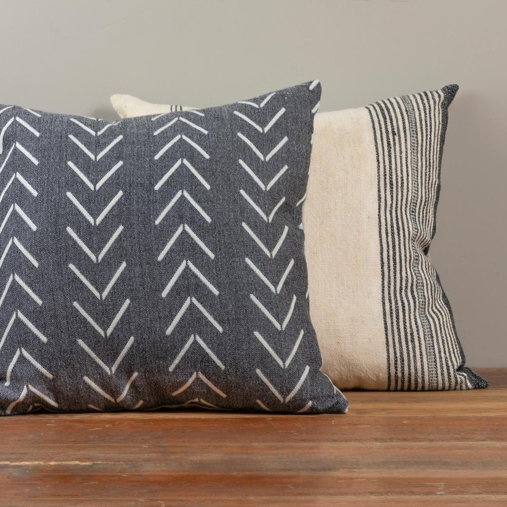 Be Home Joey Square Pillow Ivory & Black