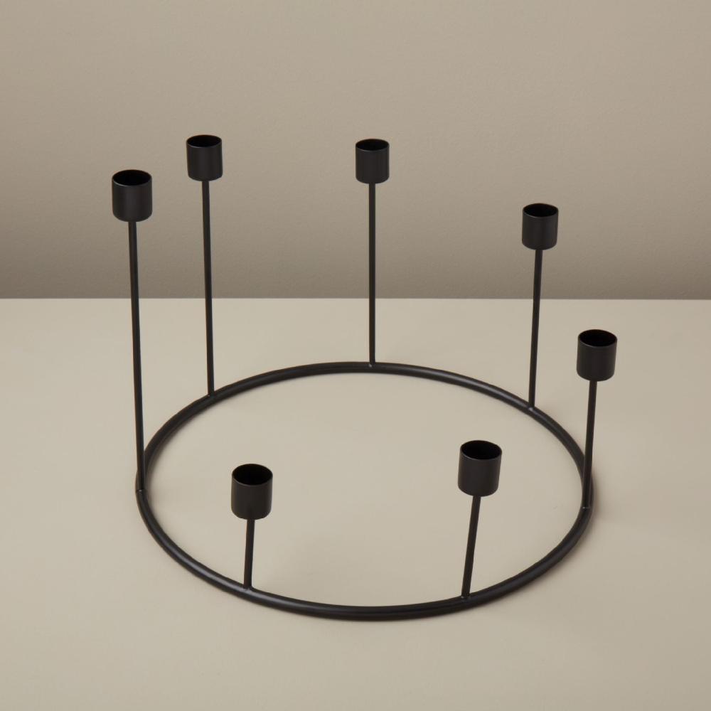 Be Home Kent Black Candlestick Wreath Large