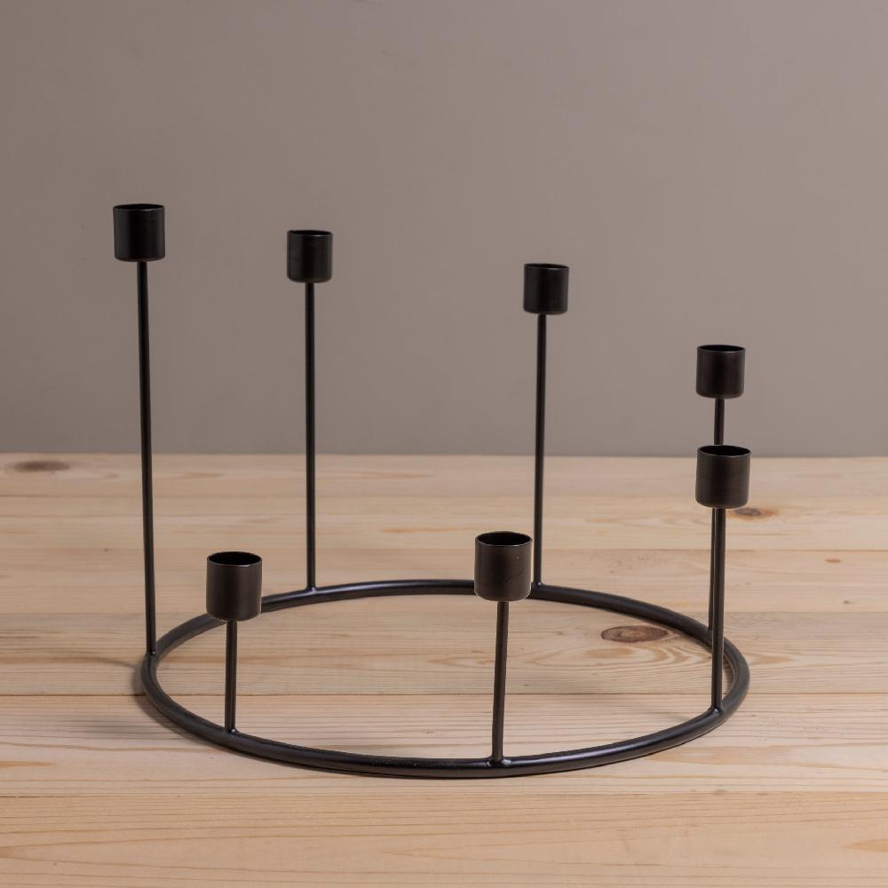 be home Kent Black Candlestick Wreath Large