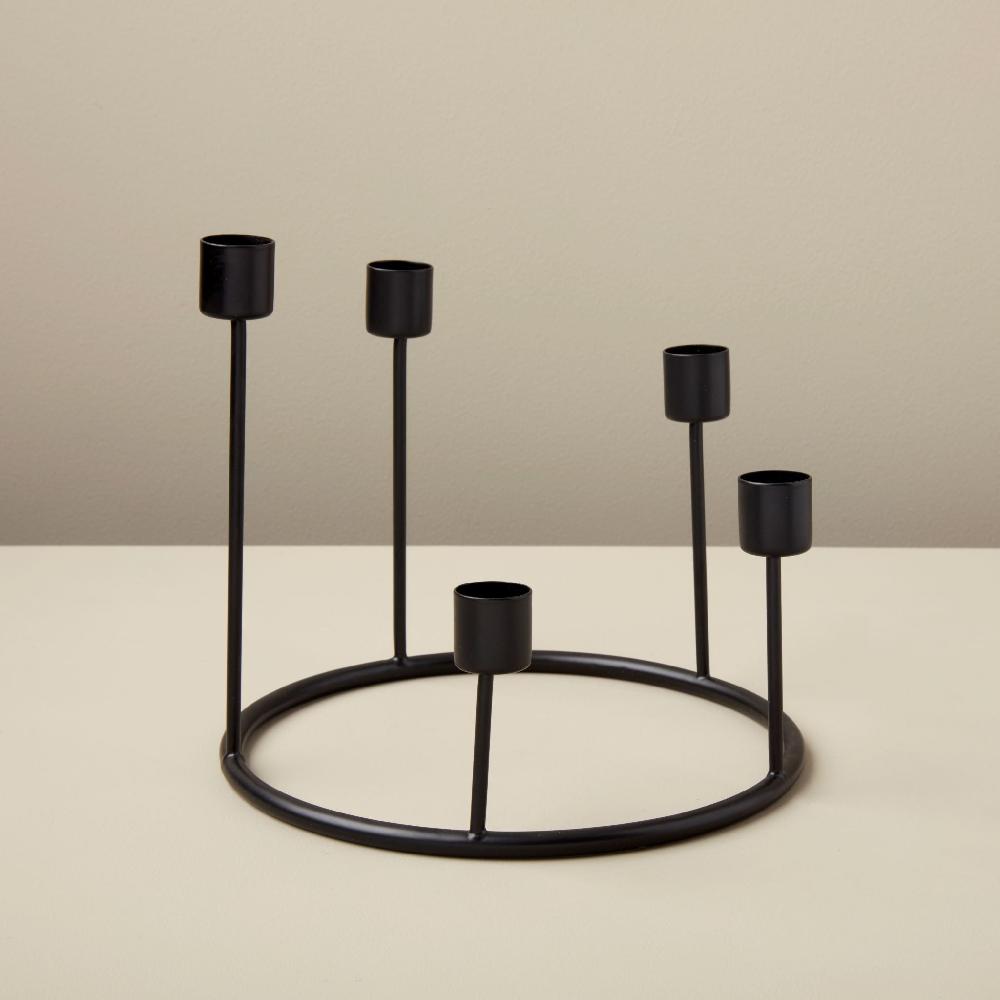 Be Home Kent Black Candlestick Wreath Small