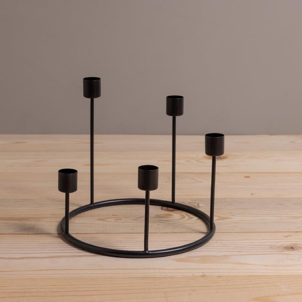 be home Kent Black Candlestick Wreath Small