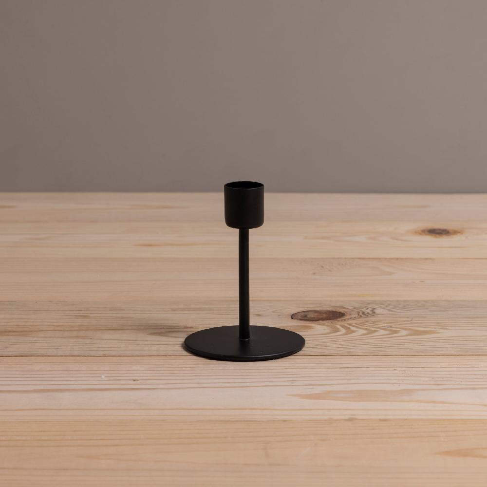be home Kent Black Taper Candle Holder Medium