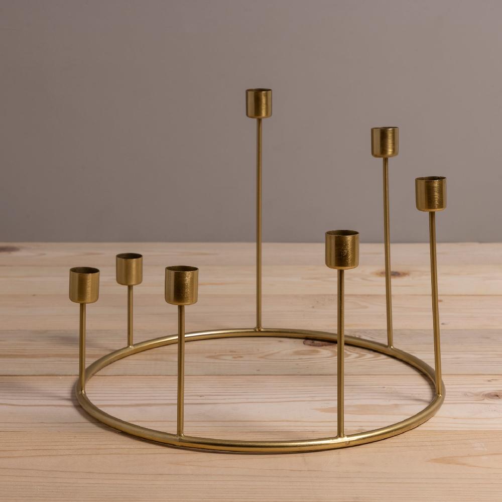 Be Home Kent Gold Candlestick Wreath Large