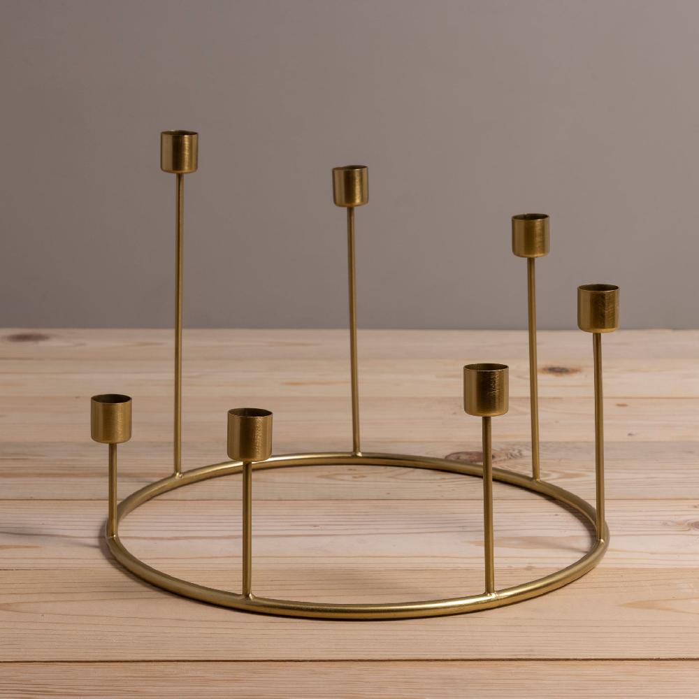 be home Kent Gold Candlestick Wreath Large