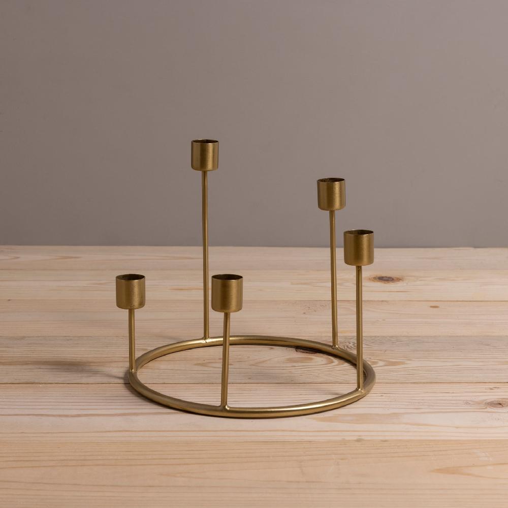 be home Kent Gold Candlestick Wreath Small