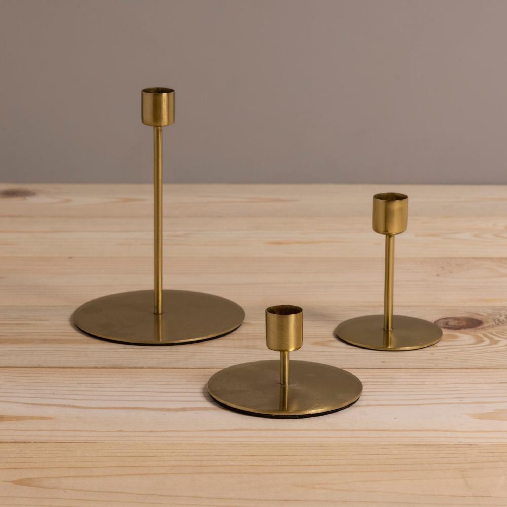 Be Home Kent Gold Taper Candle Holder