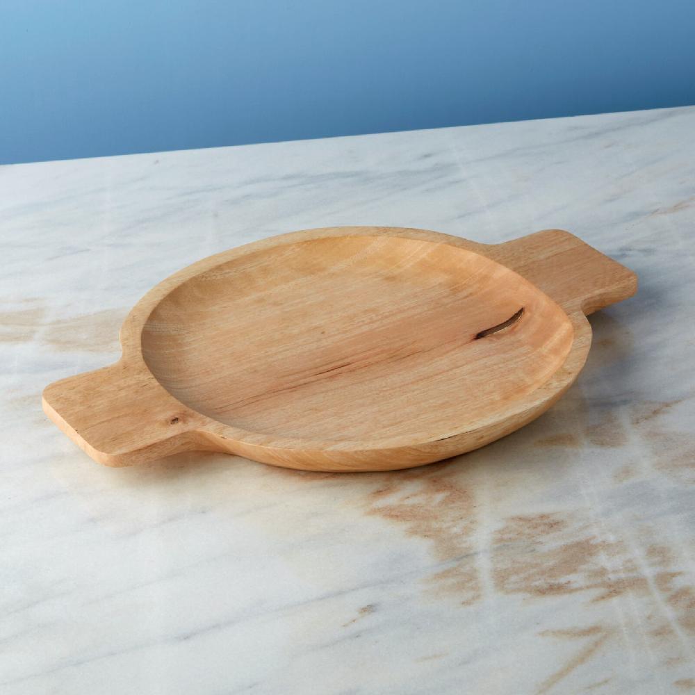 be home Kiln Mango Round Tray with Handles