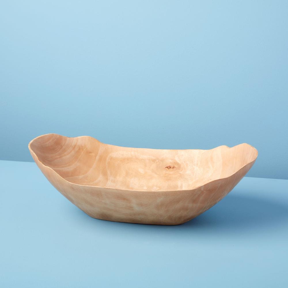 Be Home Kiln Mango Wood Petal Bowl Large