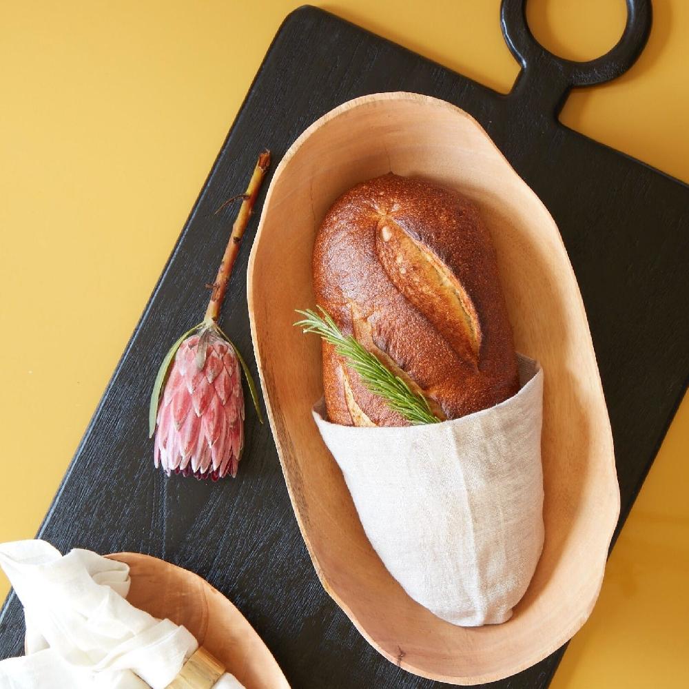 be home Kiln Mango Wood Petal Bowl Large