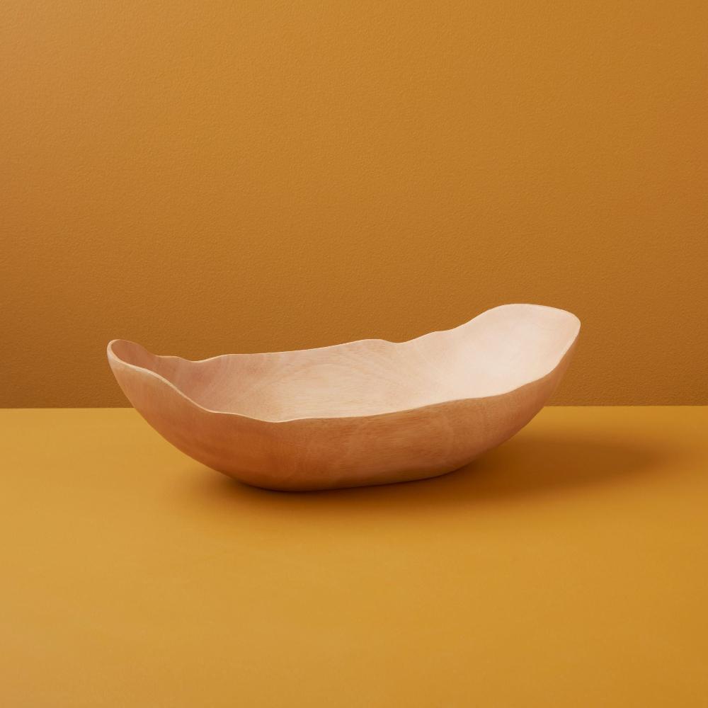 be home Kiln Mango Wood Petal Bowl Small