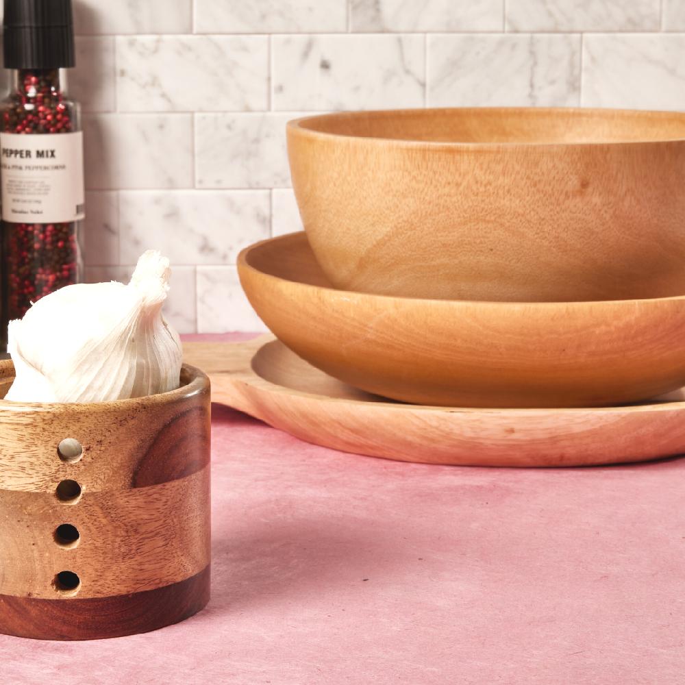 Be Home Kiln Mango Wood Shallow Bowl