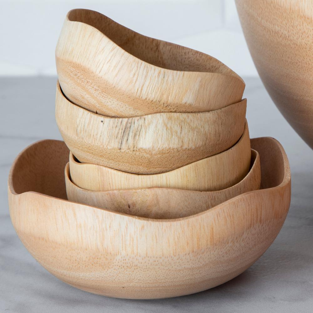 Be Home Kiln Mango Wood Wave Edge Bowl Small