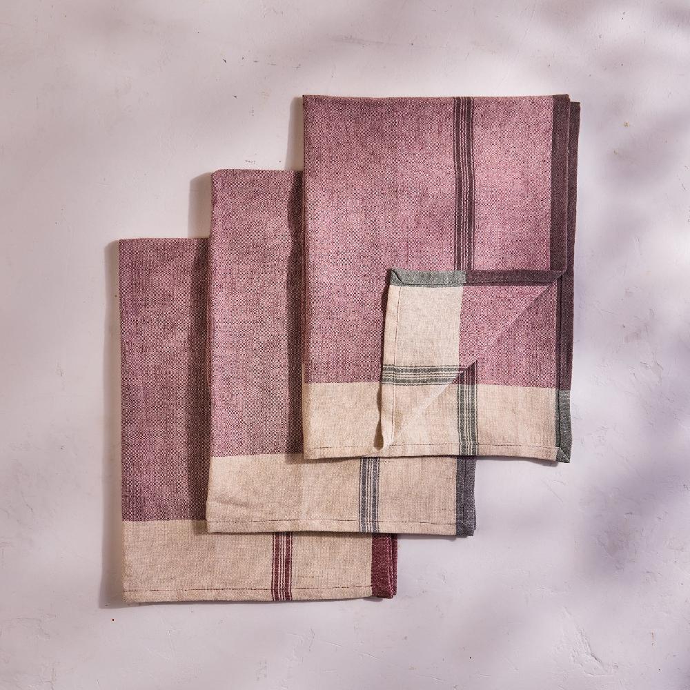 be home Lula Kitchen Towel Set of 3 Mauve