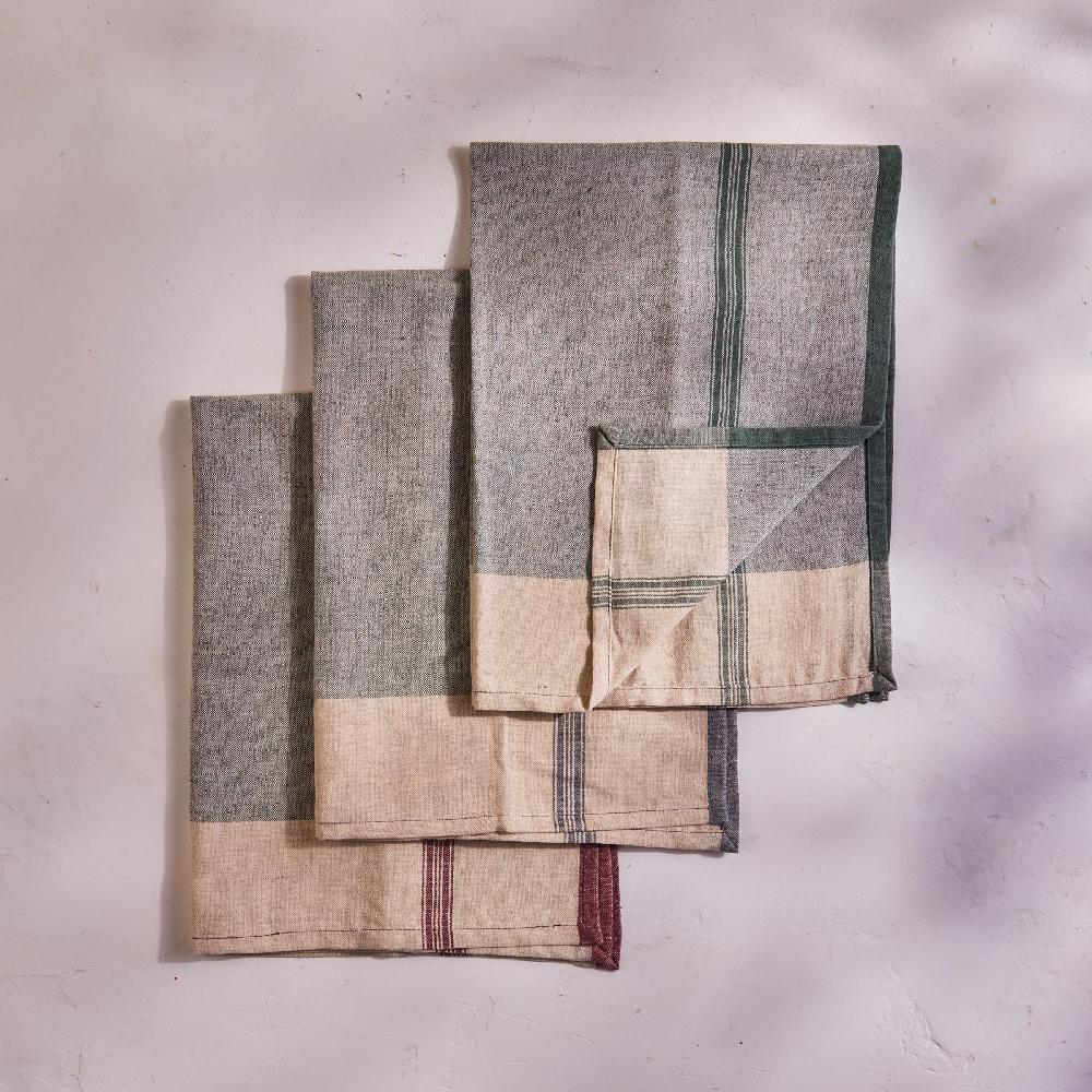 be home Lula Kitchen Towel Set of 3 Moss