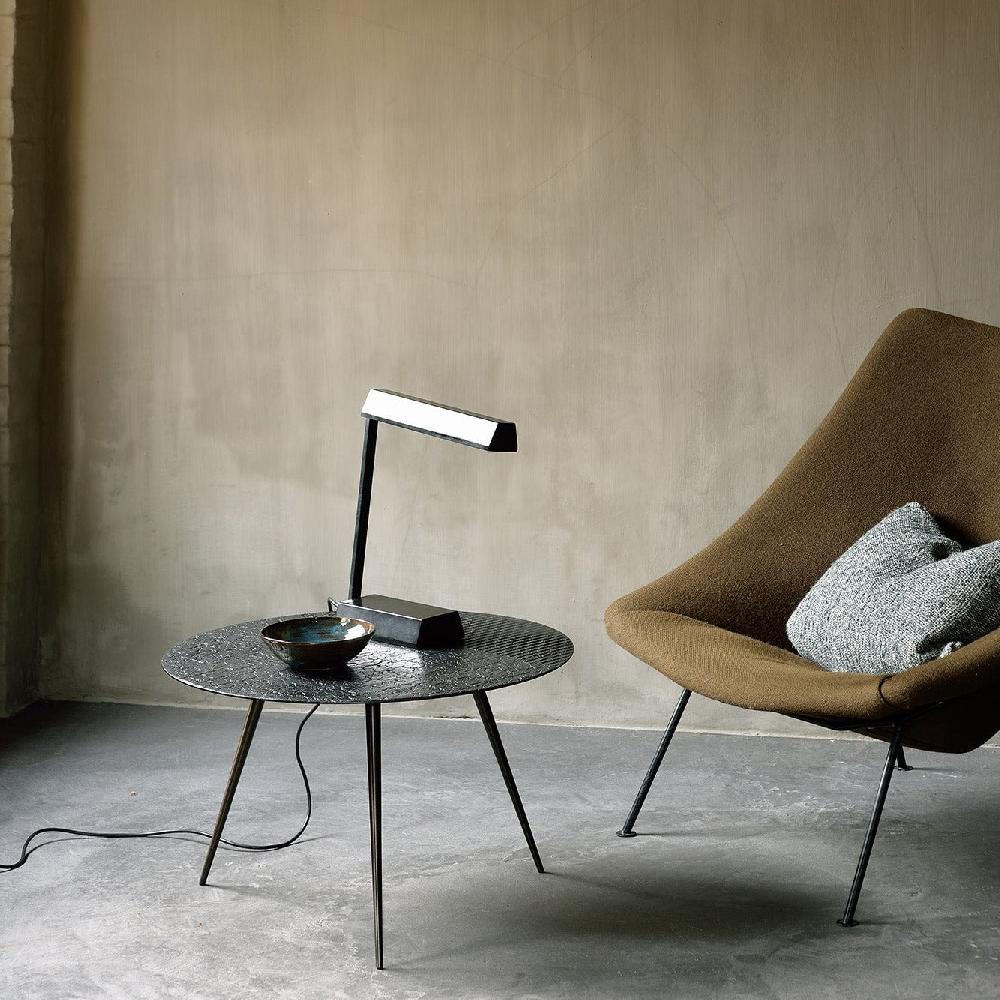 be home Luna Coffee Table Black Lava & Linear 26"