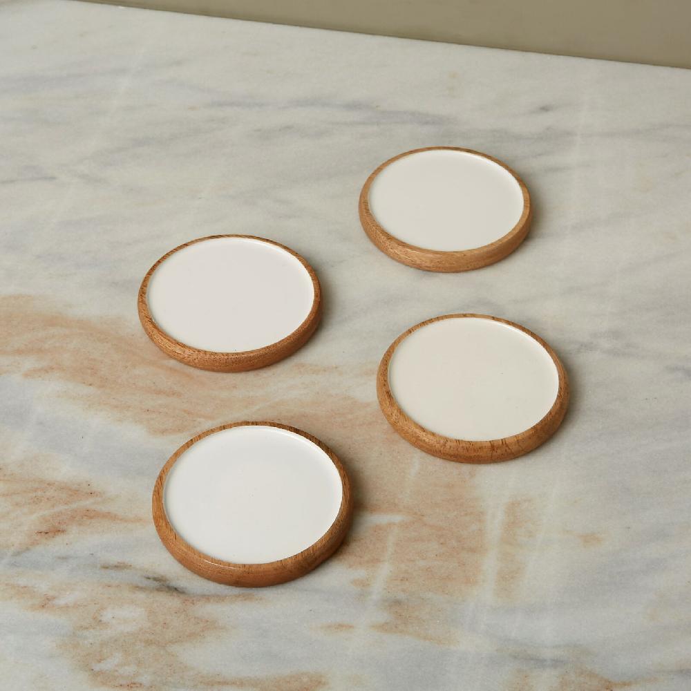 Be Home Madras Curva Round Coasters Set Of 4