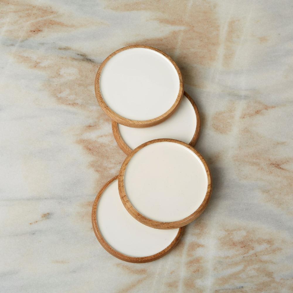 be home Madras Curva Round Coasters Set of 4