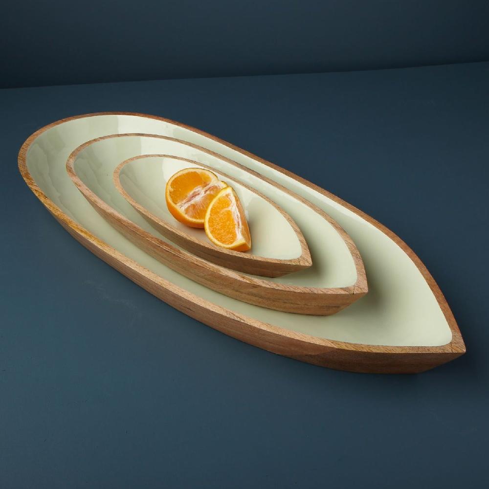 Be Home Madras Large Oval Bowl Mint