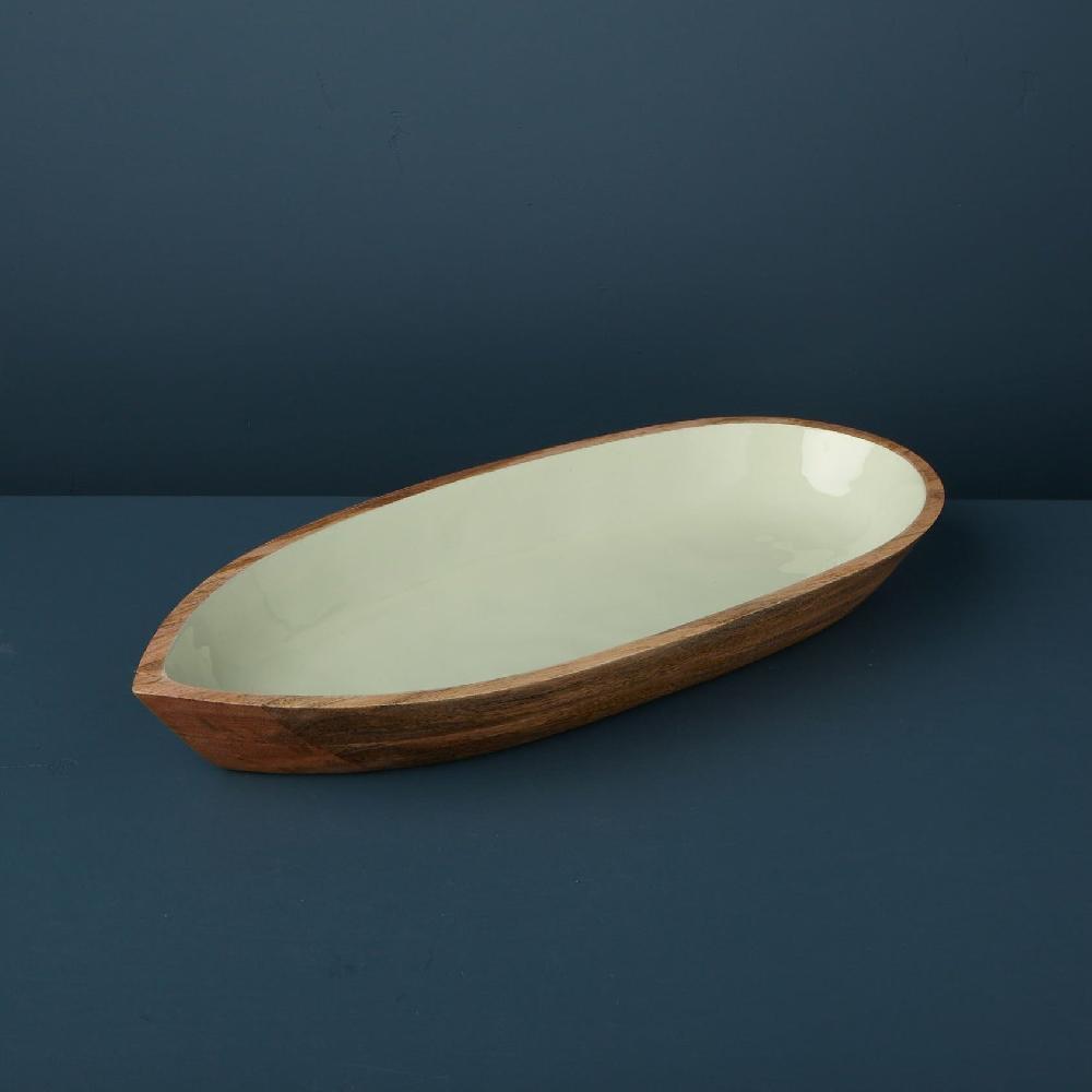 be home Madras Large Oval Bowl Mint