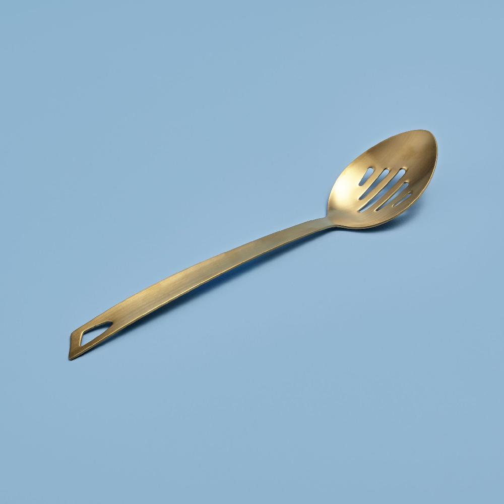 be home Matte Gold Slotted Spoon