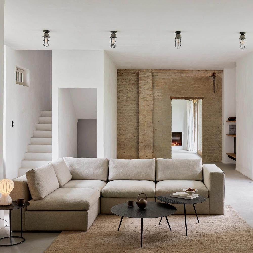 be home Mellow Corner Eco Fabric Sofa Off White